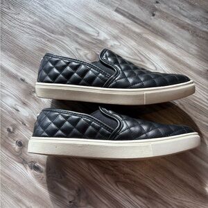 Steve Madden Black Quilted Slip-On Sneakers